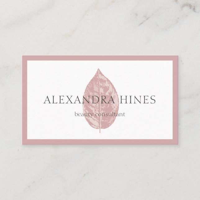 tarjeta de visita rosada de la hoja (Anverso)