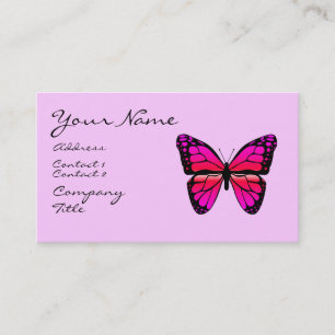 Tarjeta de visita rosada de la mariposa