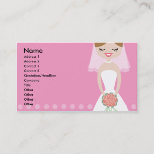 Tarjeta de visita rosada de la novia