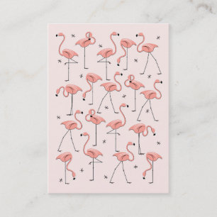 Tarjeta de visita rosada de los flamencos