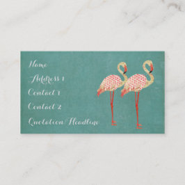 Tarjeta de visita rosada de los flamencos