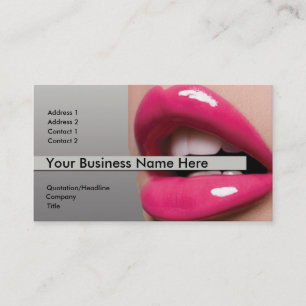 Tarjeta de visita rosada de los labios