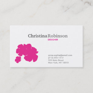 Tarjeta de visita ROSADA de no. 1 del HIBISCO
