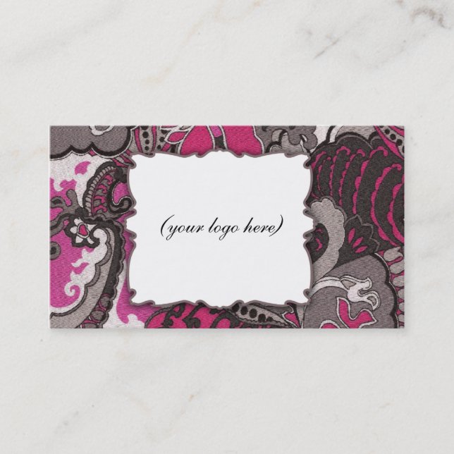 TARJETA DE VISITA ROSADA DE ROCKIN PAISLEY (Anverso)