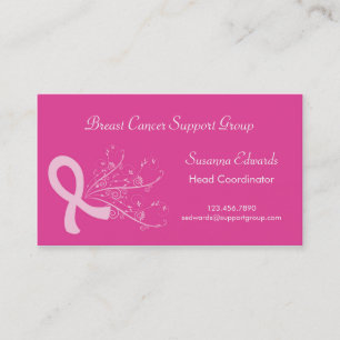 Tarjeta de visita rosada del cáncer de pecho de l