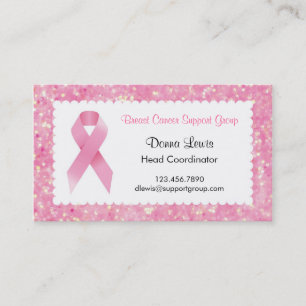 Tarjeta de visita rosada del cáncer de pecho de l