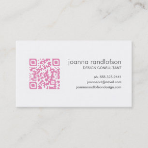 Tarjeta de visita rosada del CÓDIGO de QR