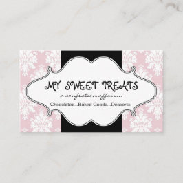 Tarjeta de visita rosada del damasco de la