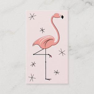 Tarjeta de visita rosada del flamenco