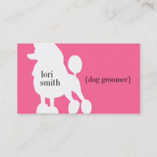 Tarjeta de visita rosada del Groomer del perro de