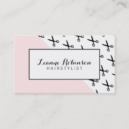 Tarjeta de visita rosada del hairstylist de las