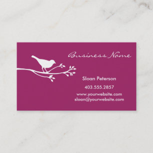 Tarjeta de visita rosada del pájaro