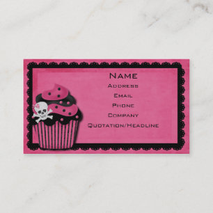 tarjeta de visita rosada del punk_cupcake