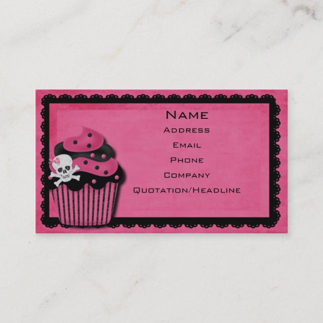 tarjeta de visita rosada del punk_cupcake (Anverso)