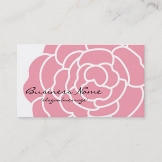 Tarjeta de visita rosada grande de la flor