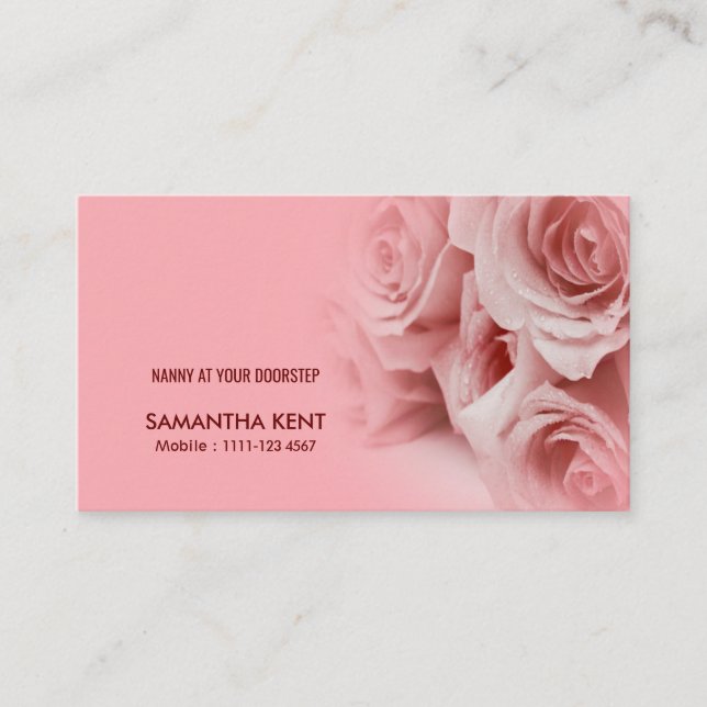 Tarjeta de visita rosada hermosa de los rosas de (Anverso)