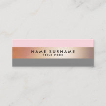 Tarjeta de visita rosada moderna elegante de