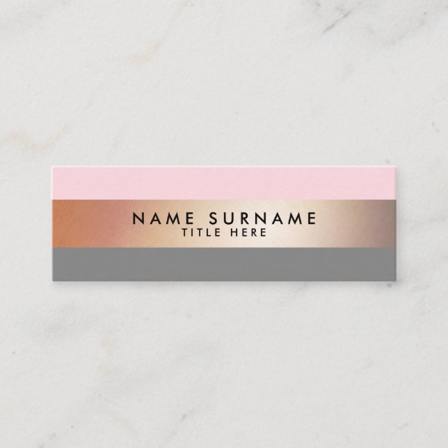 Tarjeta de visita rosada moderna elegante de (Anverso)