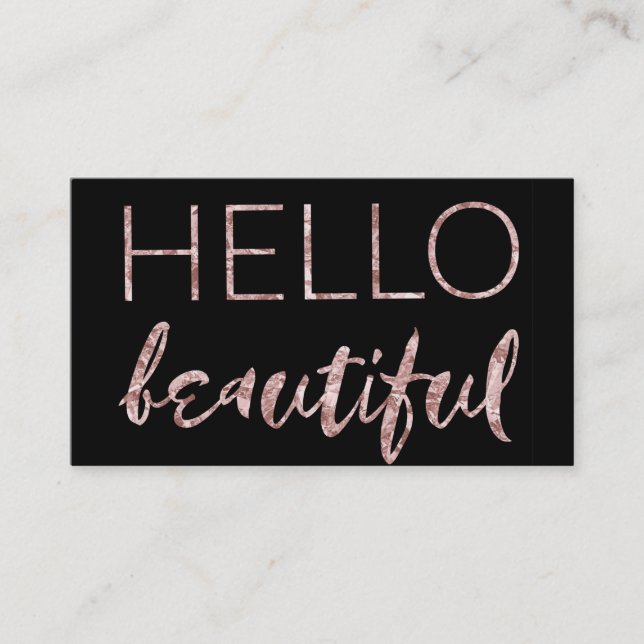Tarjeta de visita rosada negra moderna de la cita (Anverso)