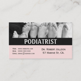 Tarjeta de visita rosada para citas médicas de pod