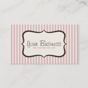 Tarjeta de visita rosada simple de la raya