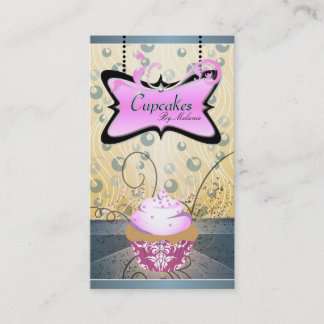 Tarjeta de visita rosada y amarilla elegante de la