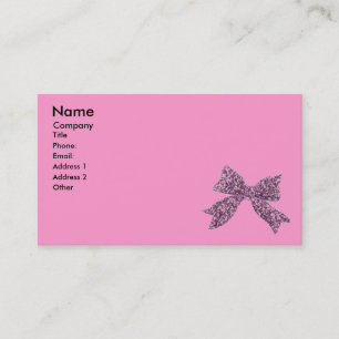 Tarjeta De Visita Rosado, negro femeninos y arco