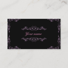 Tarjeta De Visita Rosado y negro elegantes