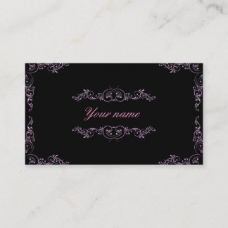 Tarjeta De Visita Rosado y negro elegantes