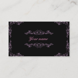 Tarjeta De Visita Rosado y negro elegantes