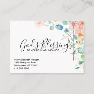 Tarjeta De Visita Rosario católico Eucalipto Floral religiosa