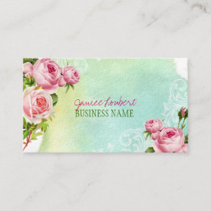 Tarjeta De Visita Rosas/acuarela del vintage de PixDezines