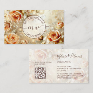 Tarjeta De Visita Rosas Albaricoque Lujo