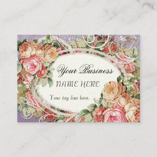 Tarjeta De Visita Rosas antiguos de época Floral Bouquet Moderno Swi