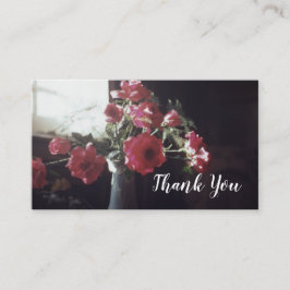 Tarjeta De Visita Rosas antiguos en Vase Floral Gracias Rosa