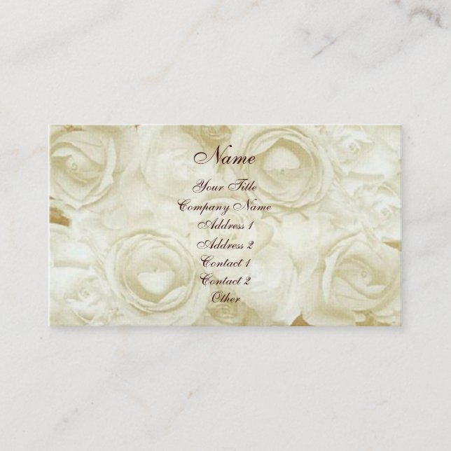 Tarjeta De Visita Rosas blancas (Anverso)