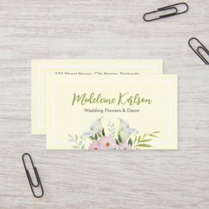 Tarjeta De Visita Rosas boda Gentle White Calla Lily Flores