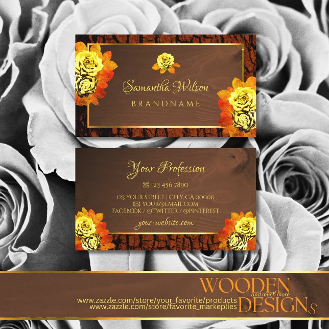 Tarjeta De Visita Rosas con el florecimiento de amarillo natural de  (Subido por el creador)