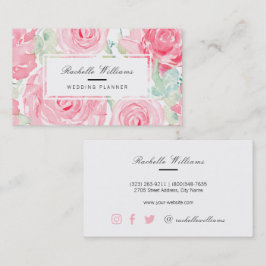 Tarjeta De Visita Rosas de acuarela