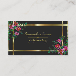 Tarjeta De Visita Rosas de acuarela magenta rosa de color rosa