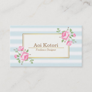 Tarjeta De Visita Rosas de bandas florales clásicas