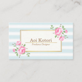 Tarjeta De Visita Rosas de bandas florales clásicas