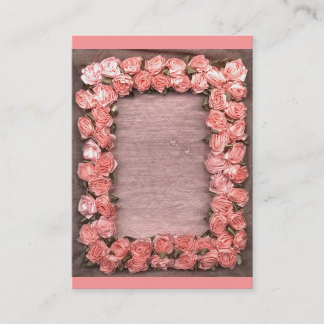 Tarjeta De Visita Rosas De Cinta Y Deja Satin Photo Frame Business (Anverso)
