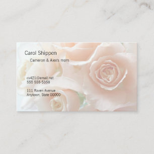 Tarjeta De Visita Rosas de coral pálido