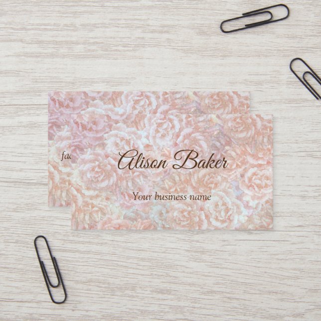 Tarjeta De Visita Rosas de cosecha en crema - floral, personalizado (Anverso/Reverso In Situ)