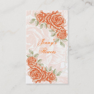 Tarjeta De Visita Rosas de la mandarina de vintage personalizado