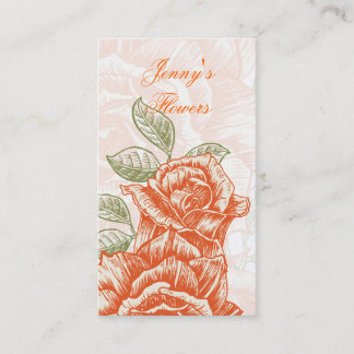 Tarjeta De Visita Rosas de la mandarina de vintage personalizado