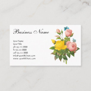 Tarjeta De Visita Rosas de Té Amarillas Persas Vintage de Redoute