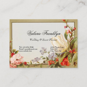 Tarjeta De Visita Rosas de Tulips, planificador de eventos de tarjet