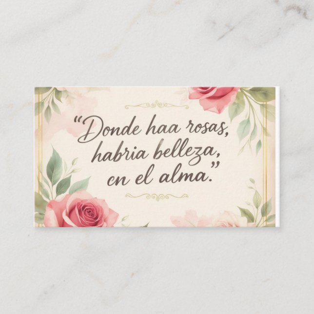 Tarjeta De Visita Rosas del Alma (Anverso)